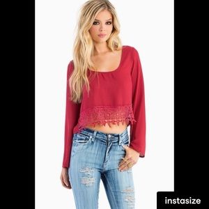 TOBI Crop Long Sleeve Shirt